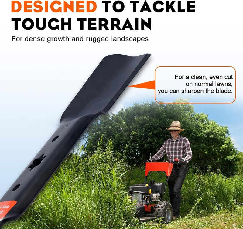 Hipa 942-0741A Mulching Blade for Troy Bilt 21 inch Lawn Mower, TB110 TB240 TB230 TB130 Lawn Tractor,Craftsman Yard Machine MTD Murray 21 inch Deck Riding Mower (After 1995) - Image 3